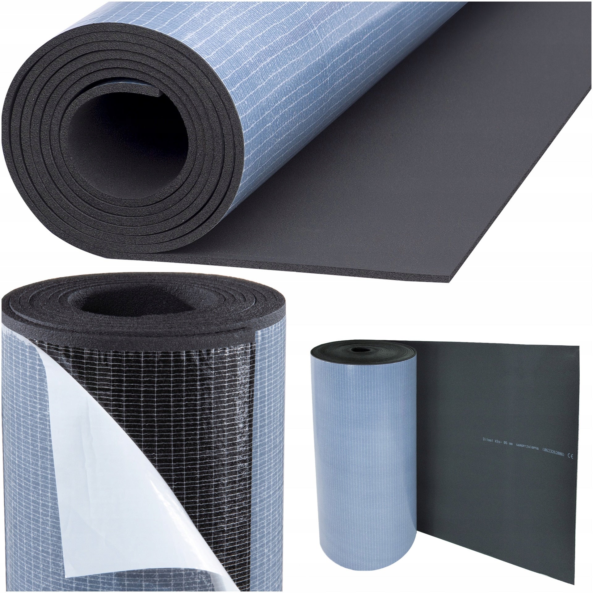 RUBBER foam soundproofing MAT with ADHESIVE 6mm waterproof seal Packaging status original