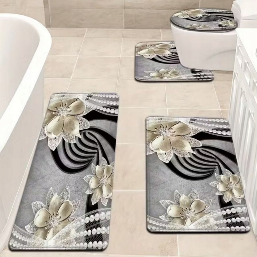 RUG FOR KITCHEN BATHROOM -GREY-VELOUR-VELVET - 1 pc. 50 cm x 120 cm Manufacturer code Dywaniki Łazienkowe