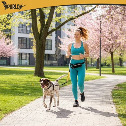 RUNNING BELT WITH DOG LEASH WITH REFLECTIVE SHOCK ABSORBER 50KG 2M SET Packaging status original