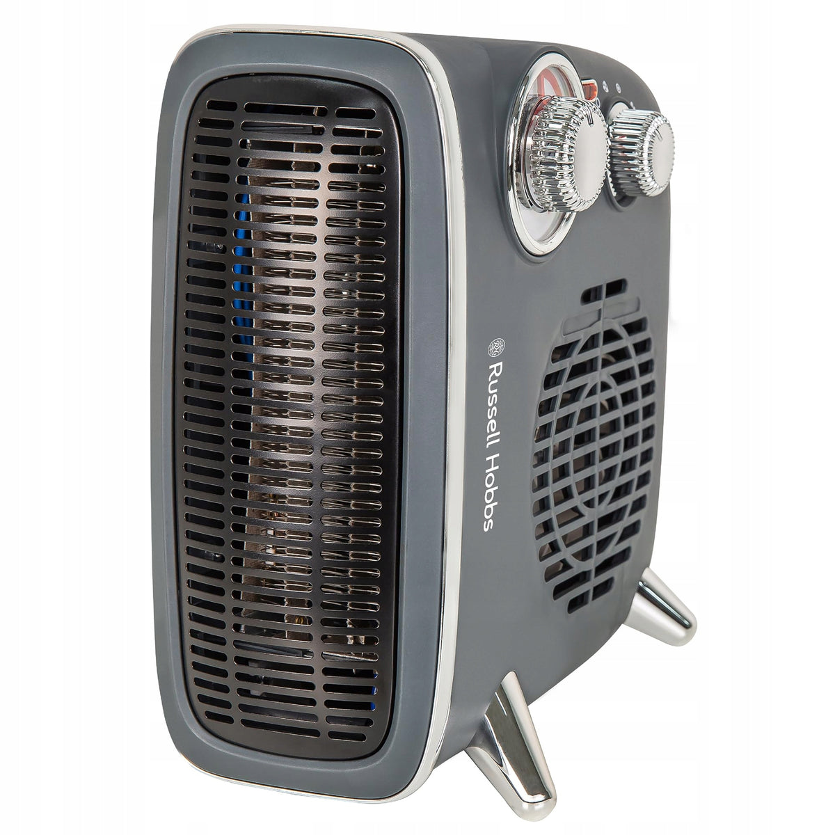 RUSSELL HOBBS Electric Heater 1800W Retro Grey Thermostat 2 Levels