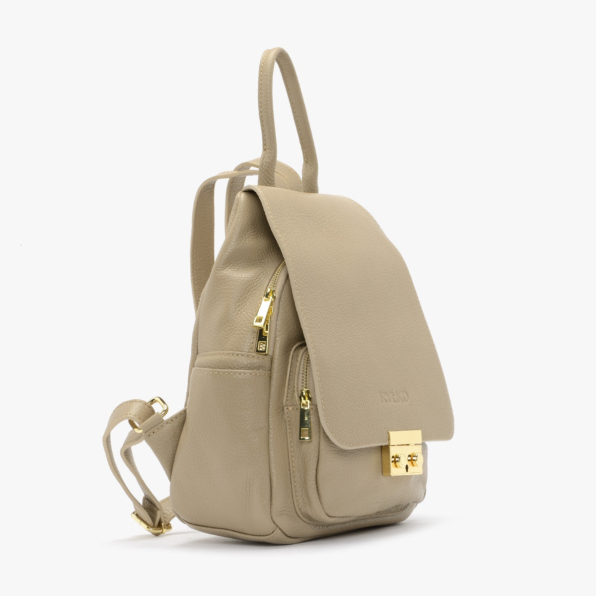 RYŁKO R40429TB beige leather women's backpack Manufacturer code 5902867806151