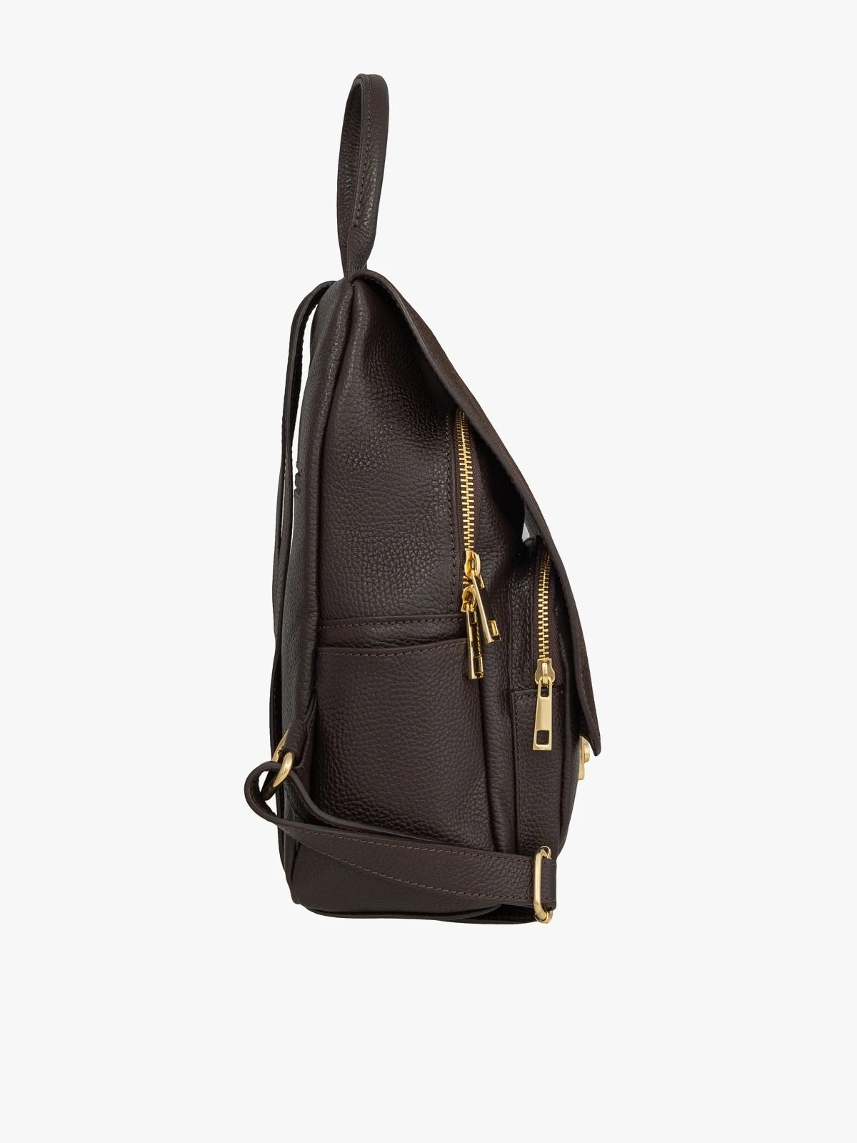 RYŁKO Women's Casual Leather Backpack Chocolate Buckle Backpack Manufacturer code R40429TB _UV6