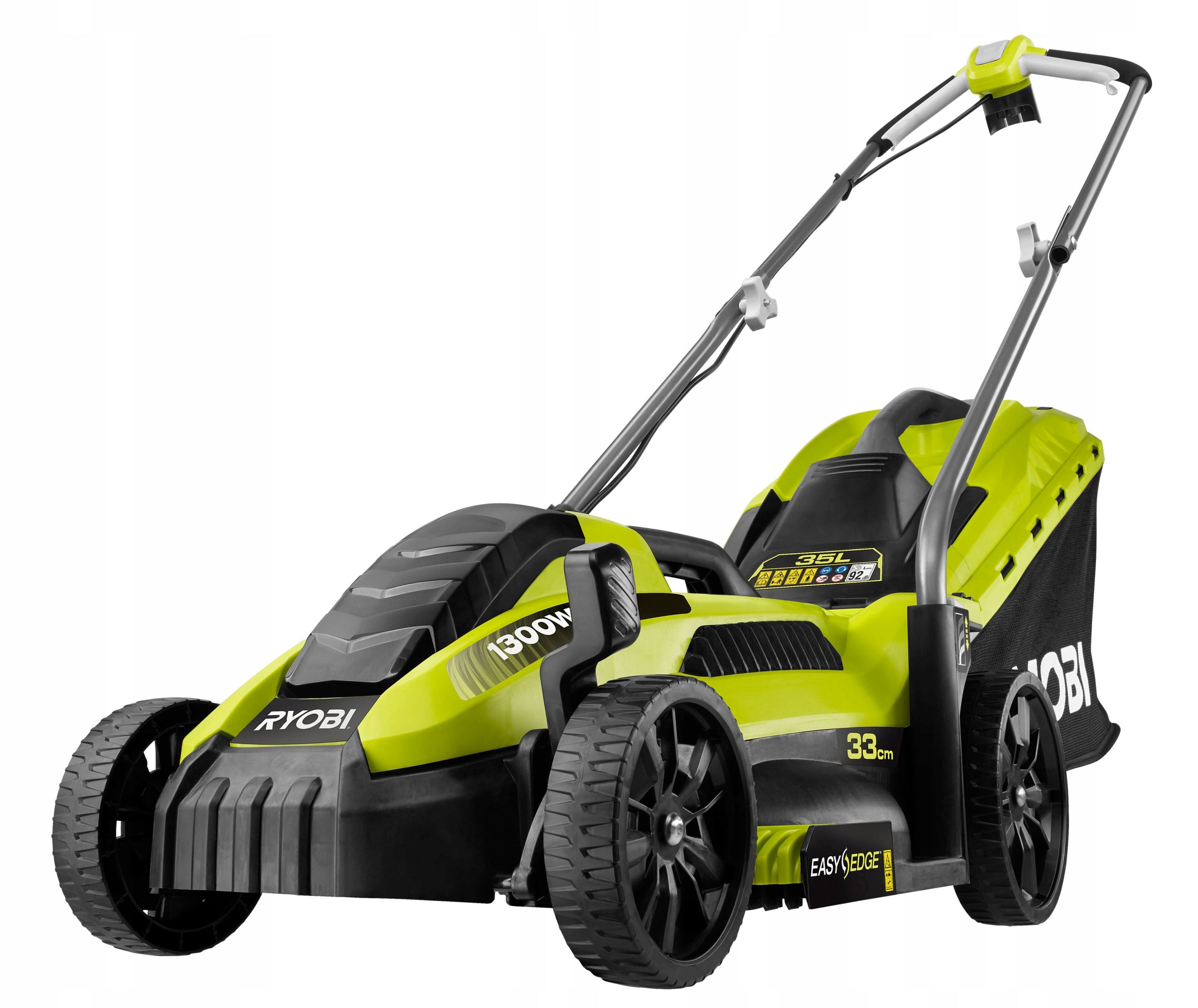 RYOBI ELECTRIC MOWER 33cm GRASS BASKET 35L RYOBI RLM13E33S 1300W Brand Ryobi