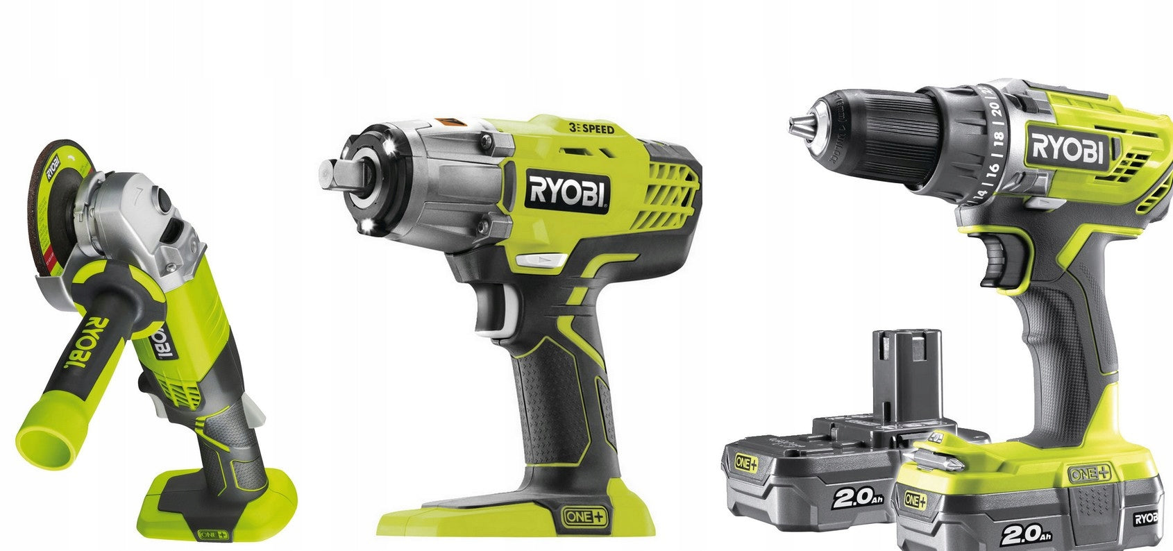 Ryobi R18DDAG-220S Akku-Bohrschrauber und Winkelschleifer-Set