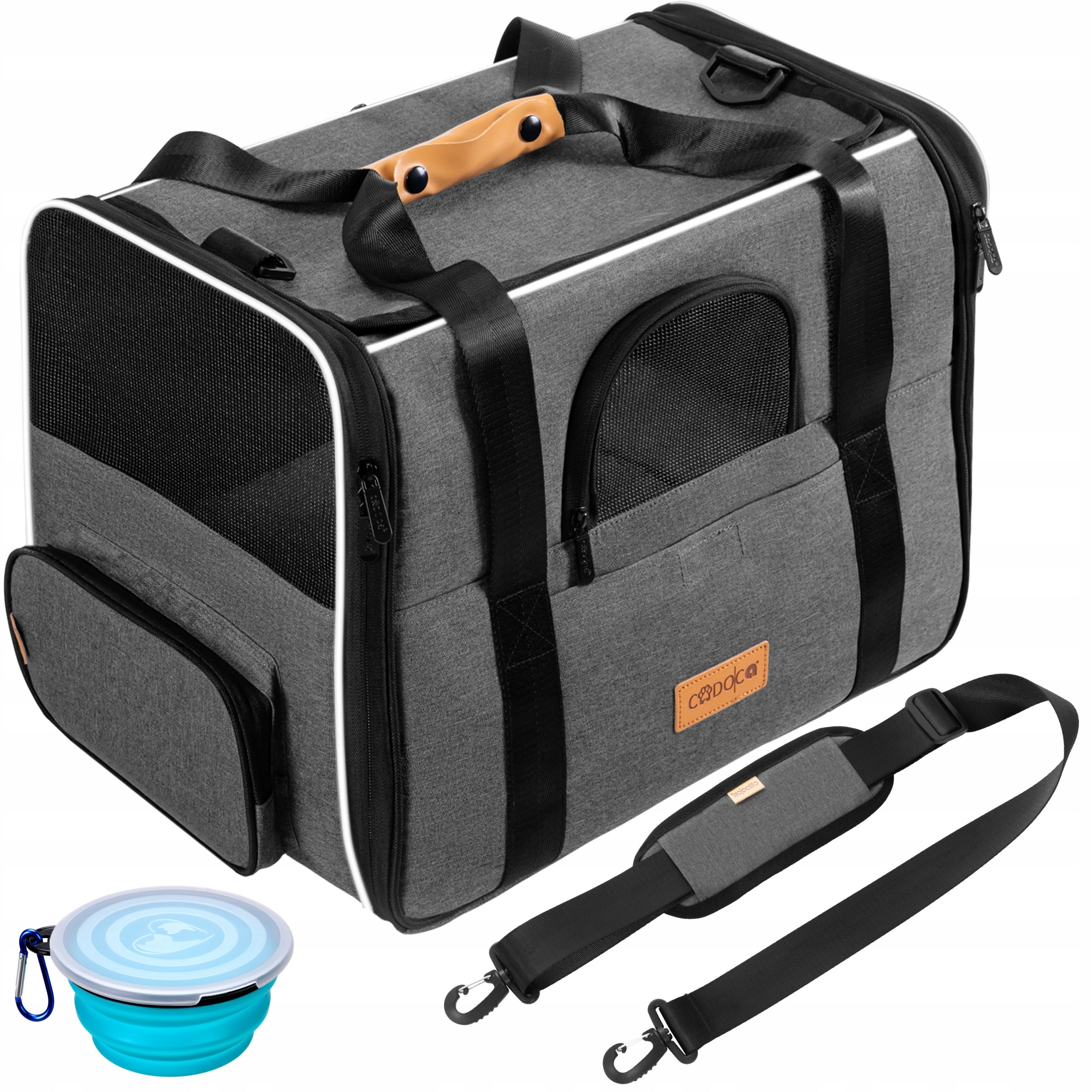 Rabbit Dog Cat Transporter Car Bag Folding Bowl Grey Manufacturer code 110026