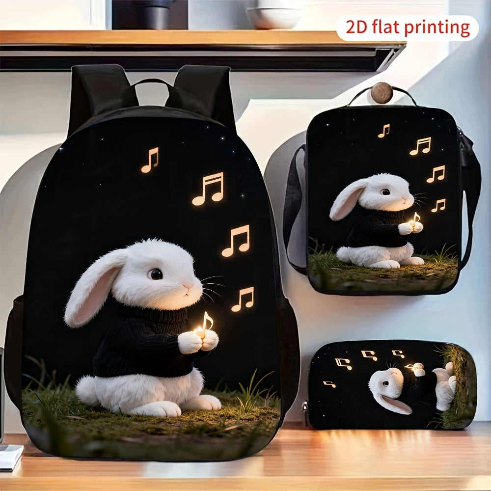 Rabbit Music Notes 3-Piece Backpack Set