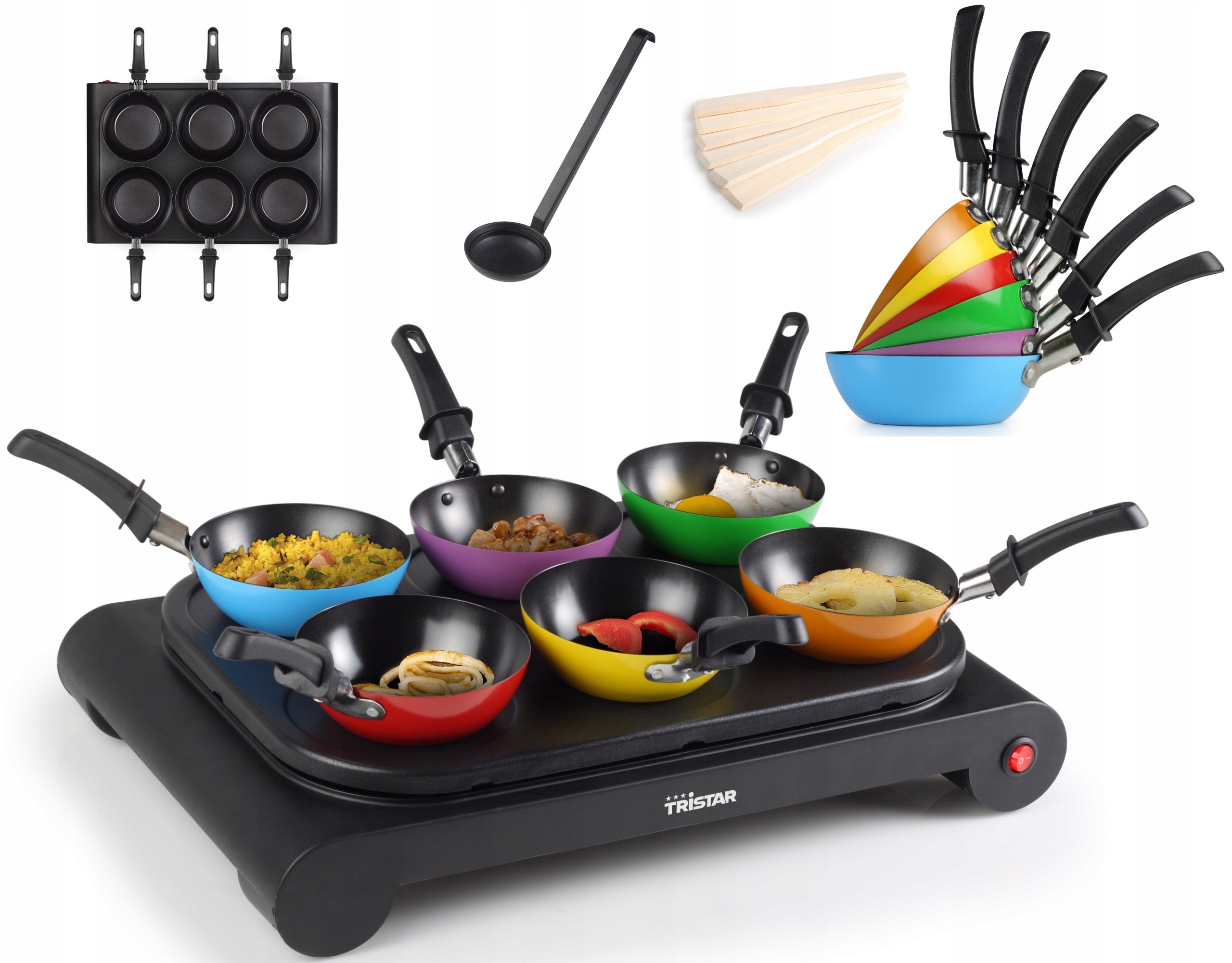 Raclette Electric Grill PLATE mni WOK for 6 people Pancakes Squares