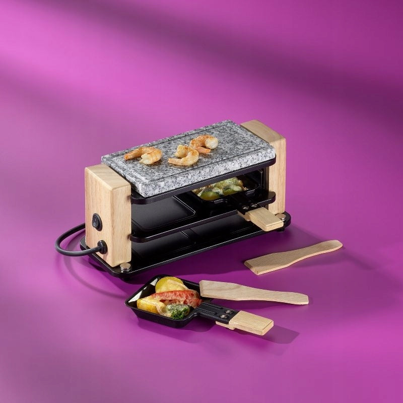 Raclette/Stone Bedretto Granite black 2 people 27,0x11,0x13,0cm Power rating 300 W