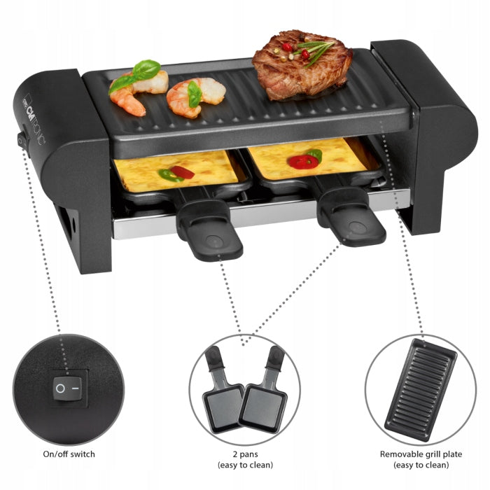 Raclette electric grill Clatronic RG 3592 black 350w Packaging status original