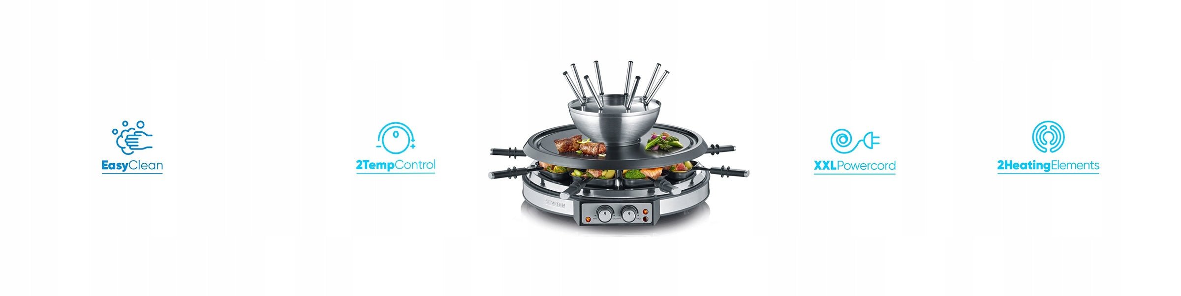 Raclette electric grill Severin RG 2348 silver/grey 1900 W Brand Severin