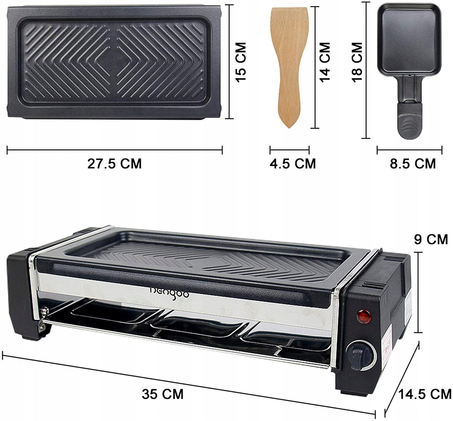Raclette electric grill Voohek SC-508-3 black 700 W Power rating 700 W