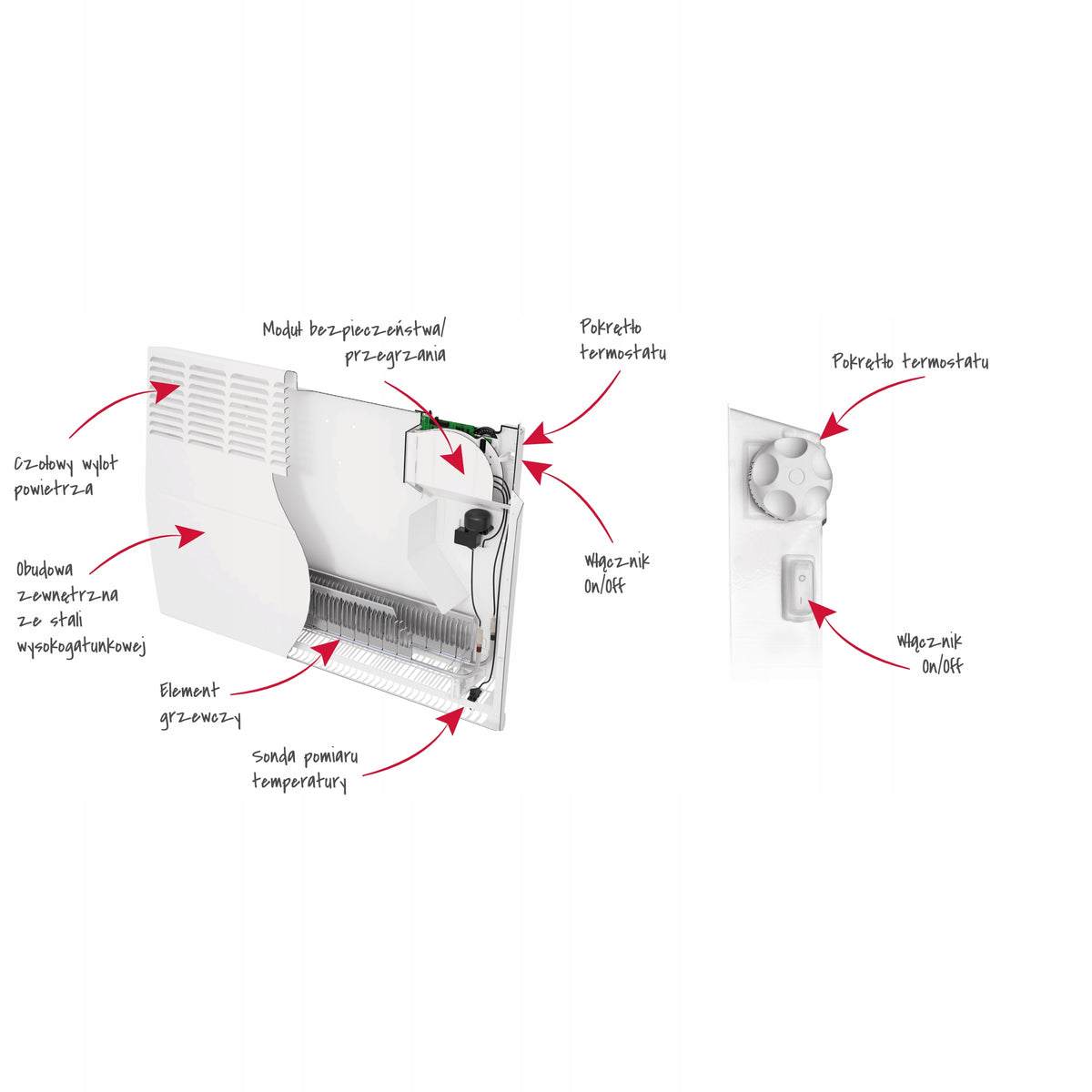 Radiator BONJOUR 750W electric convector - standing model 100064 Manufacturer code 100064