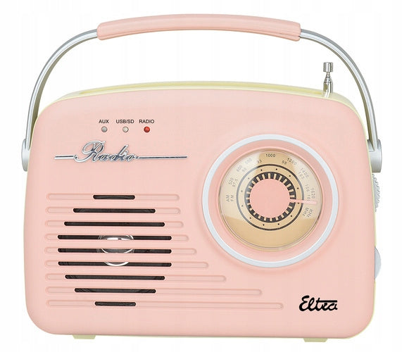 Radio Eltra Luiza retro pink USB/SD/MP3 battery
