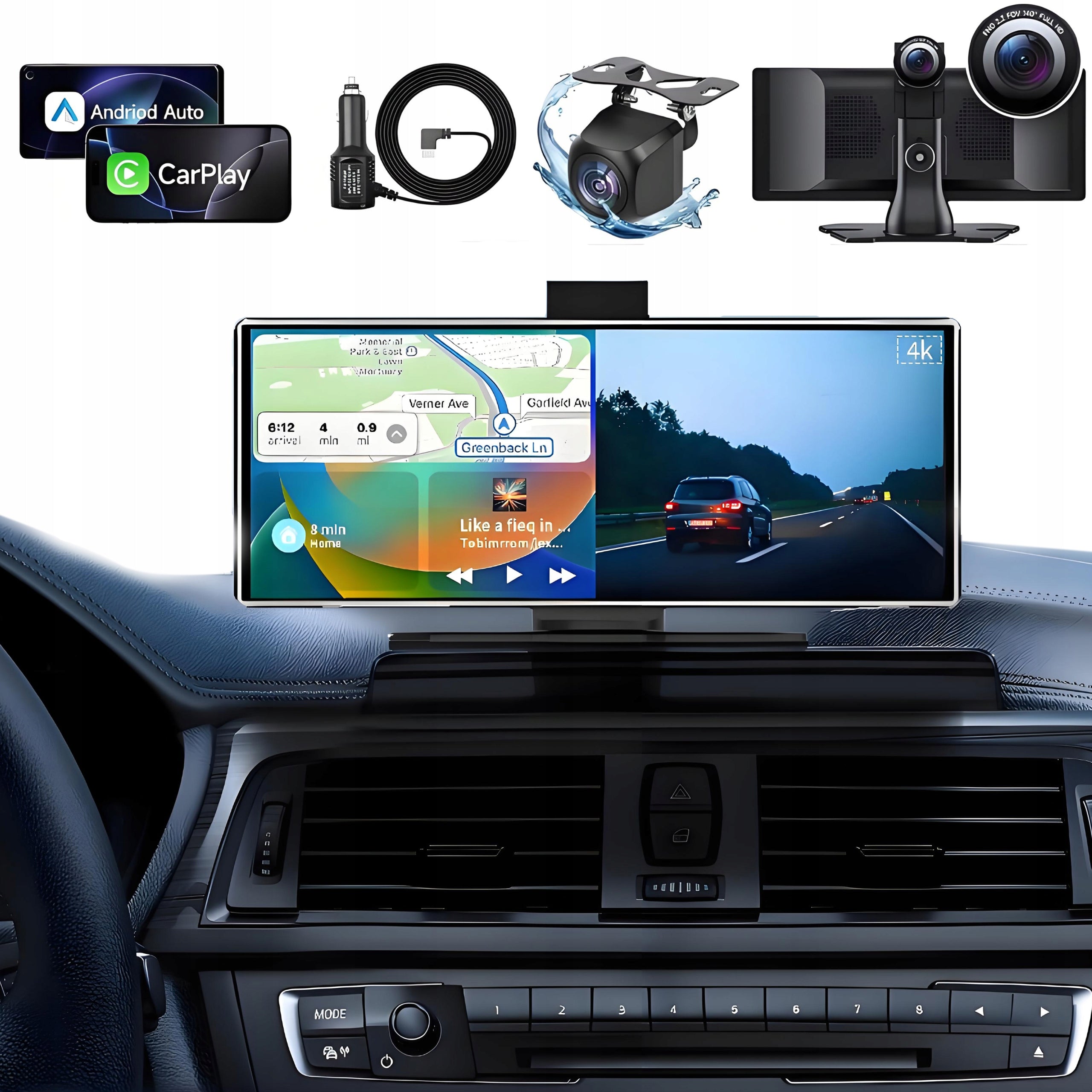 Radio Multimedia Station Carplay Android Auto Monitor 11,26" 2 Camera DVR