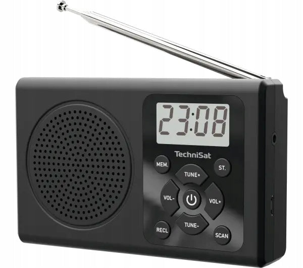 Radio Receiver Portable Batteries TechniSat TravelRadio 300 FM Black Color black