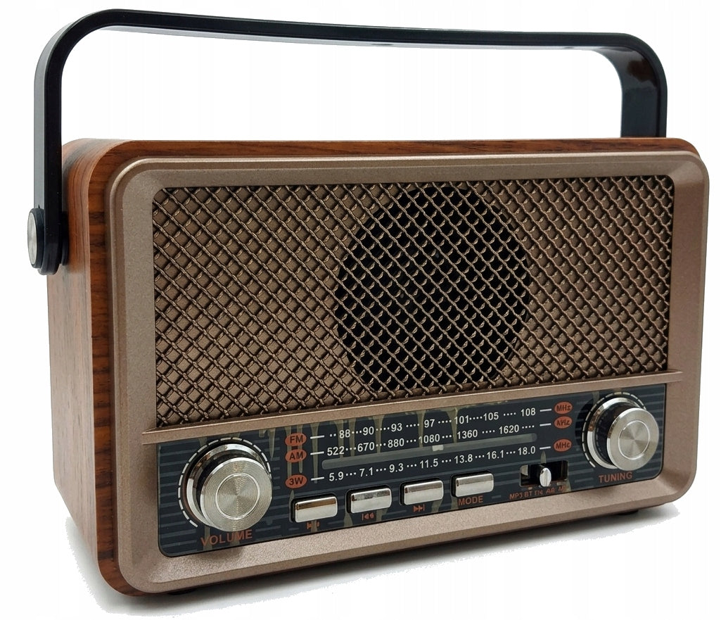 Radio Retro Bluetooth Speaker USB SD MP3 Wooden Vintage USB-C Charging
