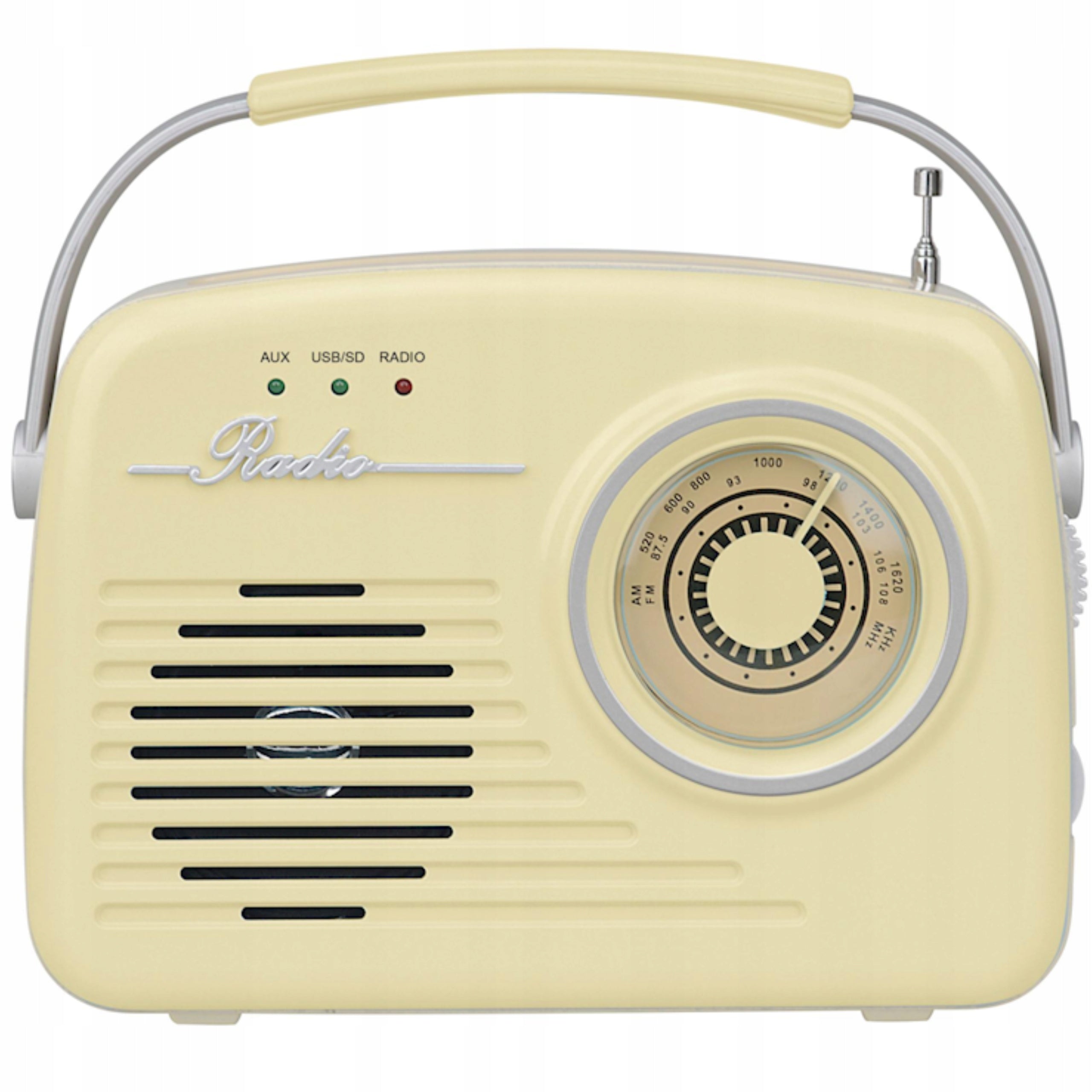 Radio Retro Portable Bluetooth Speaker Wireless USB AUX SD Beige