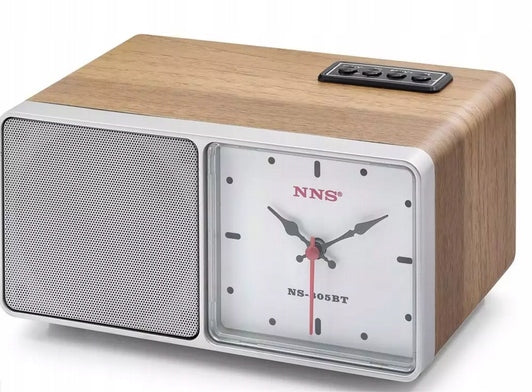 Radio Wood with FM Kitchen Clock Rechargeable with Bluetooth USB for Living Room
