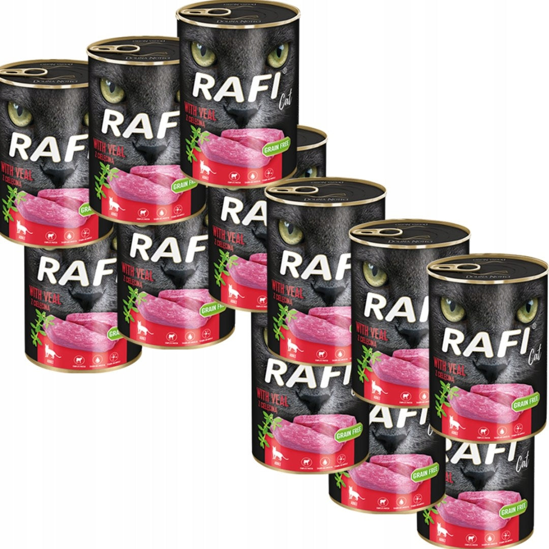Rafi Cat Adult Wet Cat Food with Veal 400 g x 12 Manufacturer code dhtrhyu970