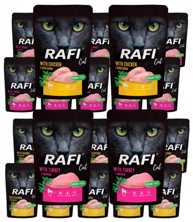 Rafi Wet Cat Food Rafi Cat Adult with Chicken and Turkey 40 x 100 g