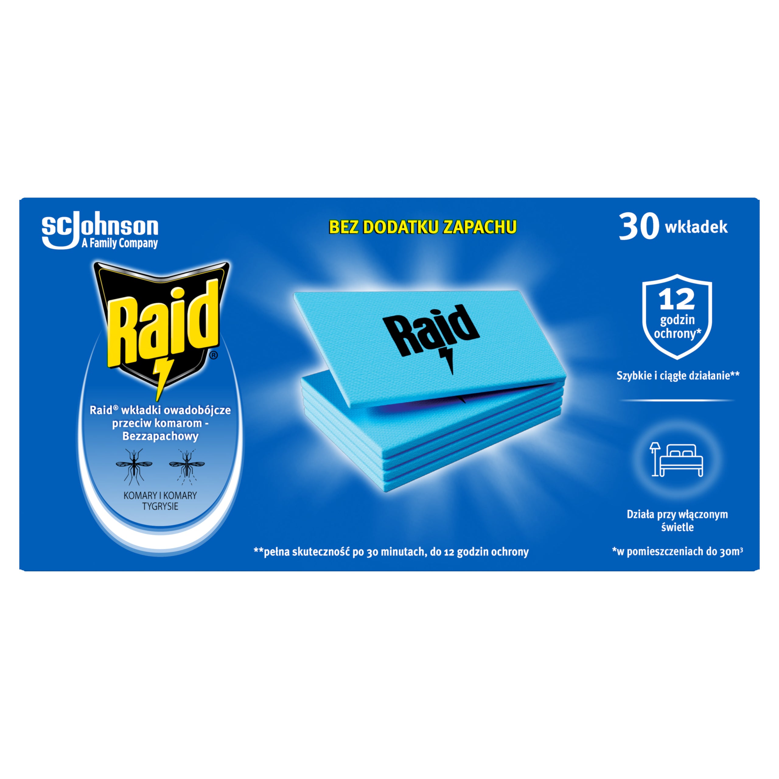 Raid against mosquitoes - insecticide inserts for contact device 30 pcs Manufacturer code RAID