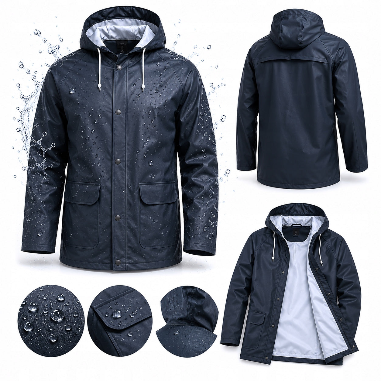 Rain jacket men's windbreaker jacket strong with hood PEVA Manufacturer code Kurtka ANDRA przeciwdeszczowa