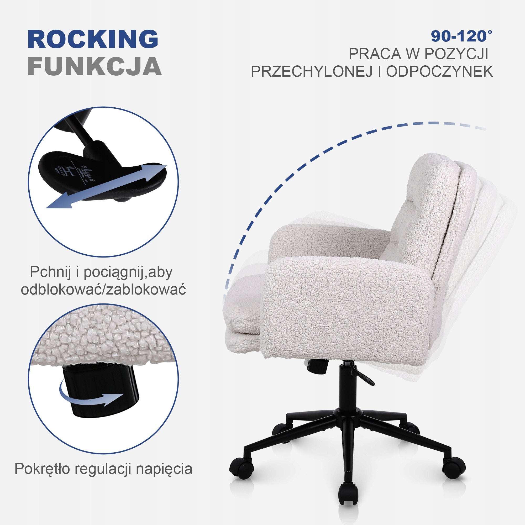 Ralex-chair Krzesło biurowe, krzesło biurowe z imitacji kaszmiru, Krem Manufacturer code RC-YG7007CE