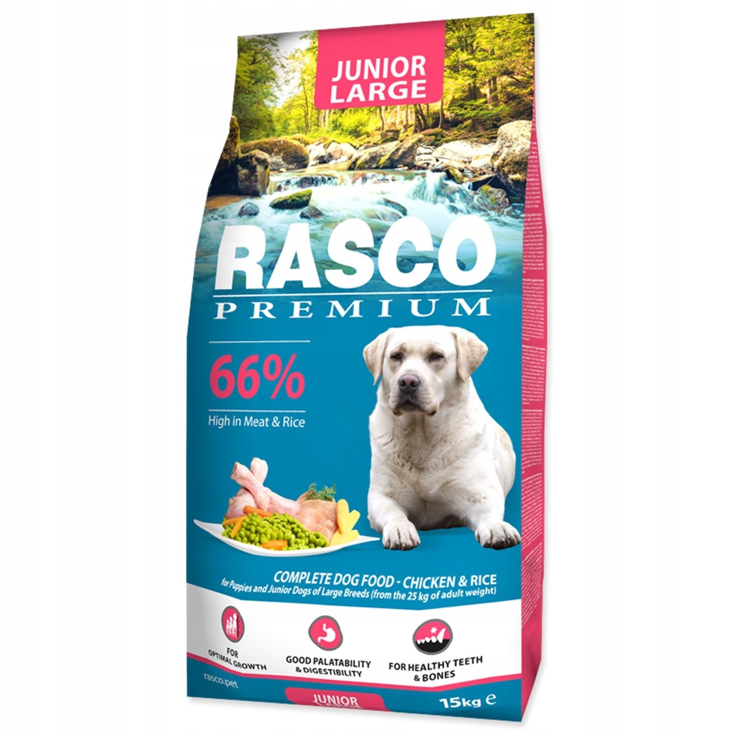Rasco Premium Junior L 15 kg dry food chicken and rice for large puppies