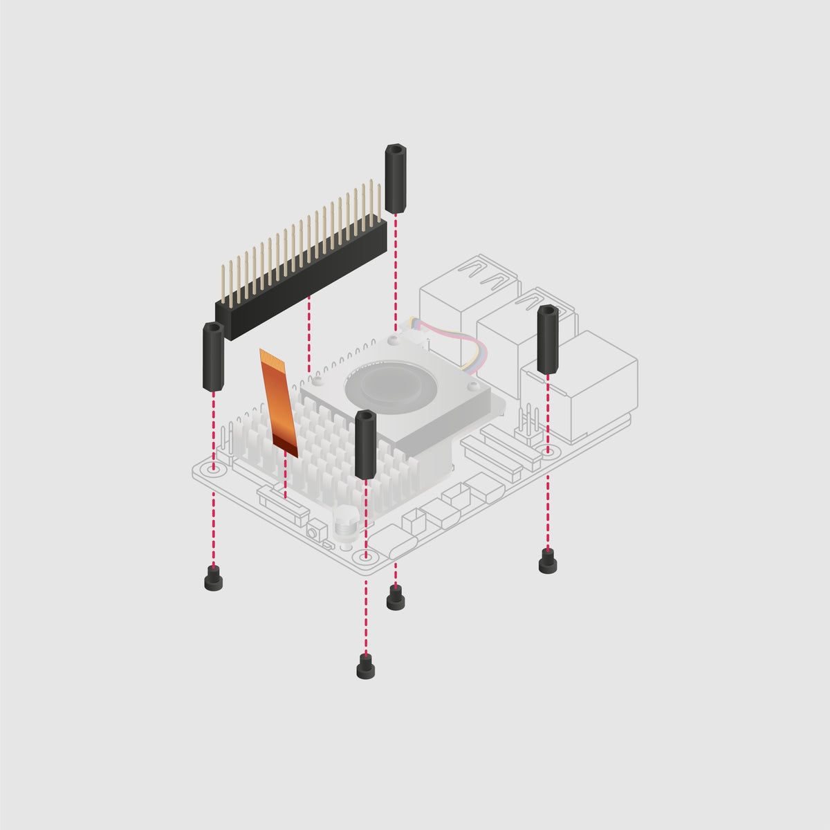 Raspberry Pi AI HAT+ 2 AI 40 TOPS Accelerator Module with 8GB RAM Manufacturer code SC2166