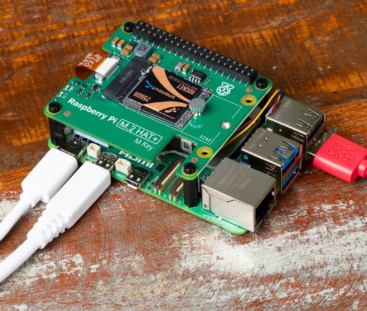 Raspberry Pi M.2 HAT+ for Raspberry Pi 5 NVMe PCIe M Key 2230 2242 Manufacturer Raspberry pi