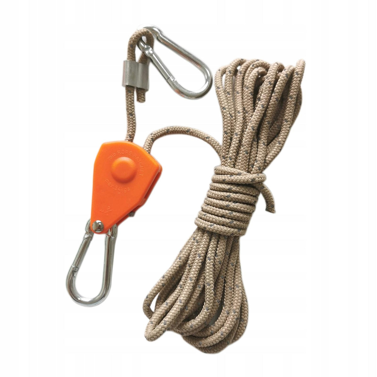Ratchet Pulley Rope Hanger Hanging Ropes Camping Rope Grow Light 5m Khaki