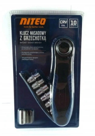 Ratchet socket wrench 10 elements NITEO