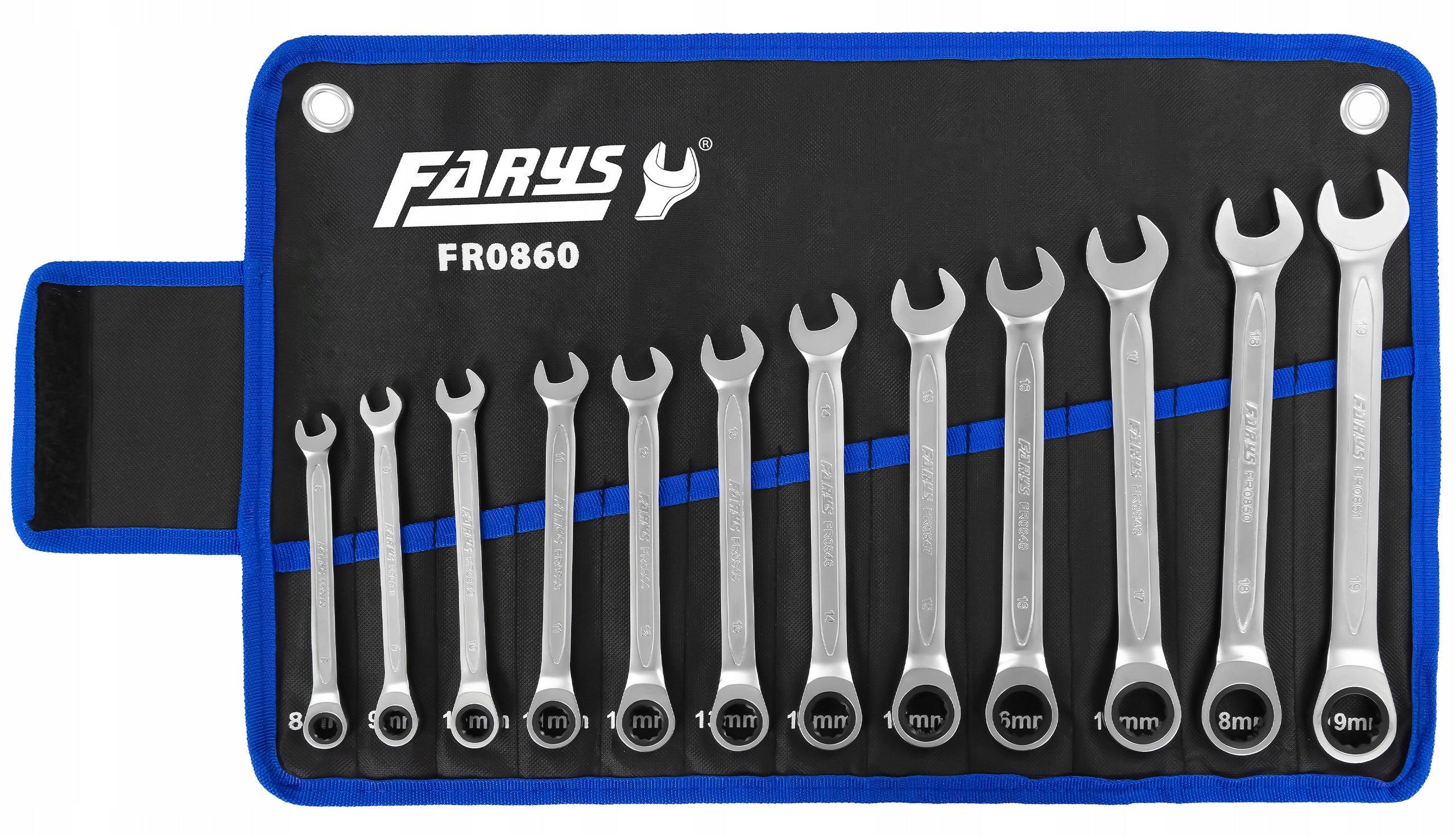 Ratcheting Wrenches 8-19mm 12el FARYS CR-V PRO Wrench Set Manufacturer code FR0860