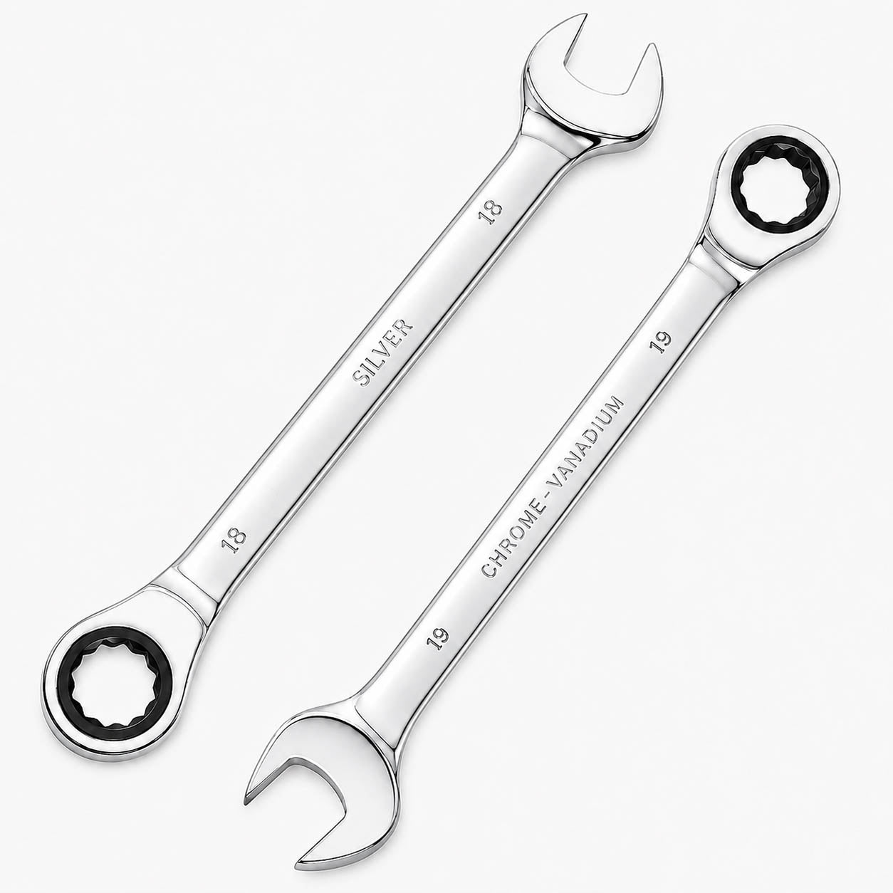Ratcheting flat-eye wrenches 12 elements 8 to 19 mm Manufacturer code Sk-012-04