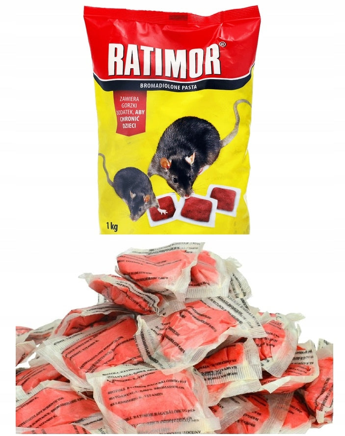 Ratimor Bromadiolone Paste 1 kg – effective poison for rats and mice Packaging status original