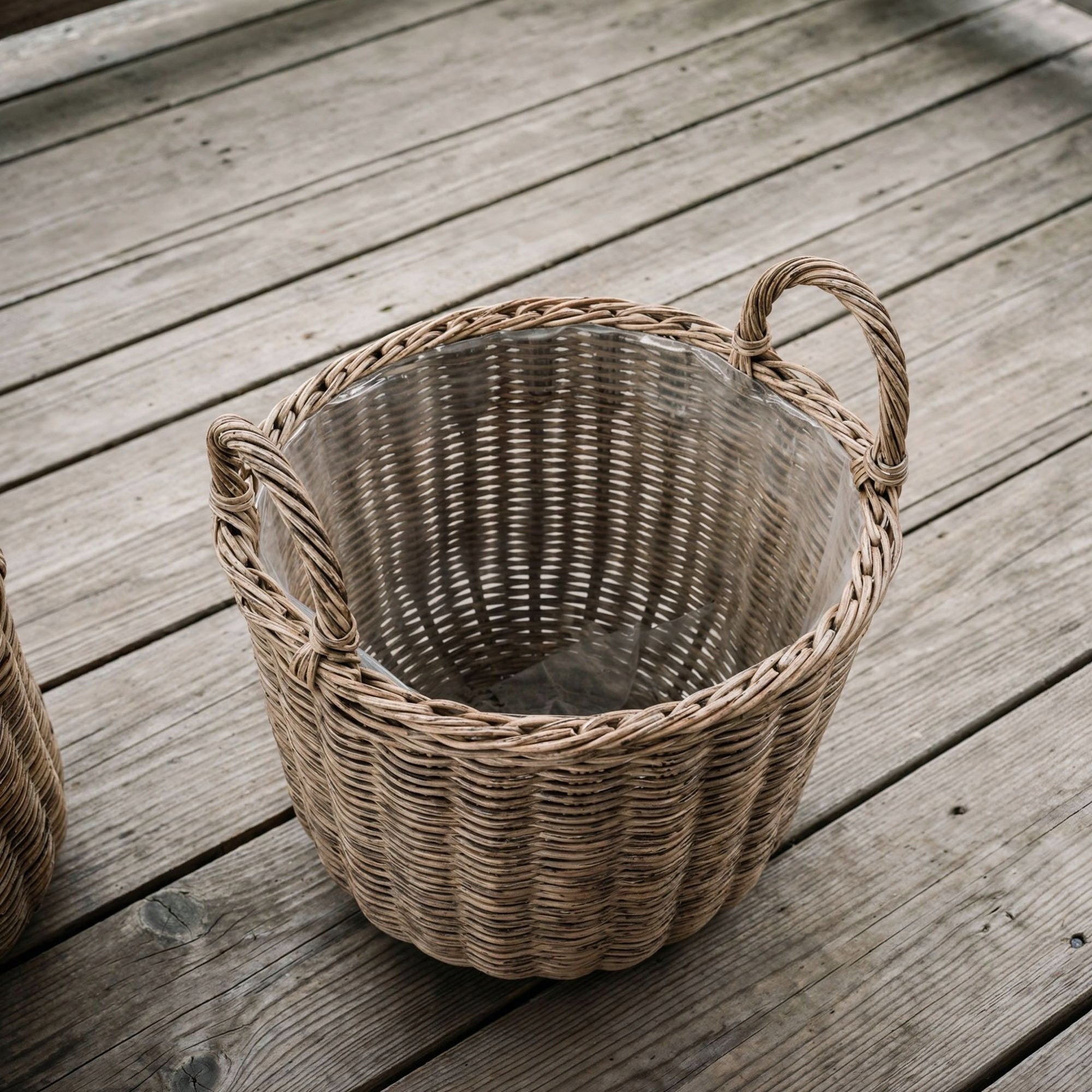 Rattan Baskets 3 Pcs Pot Covers Technorattan Bboho Terrace Balcony Shape round