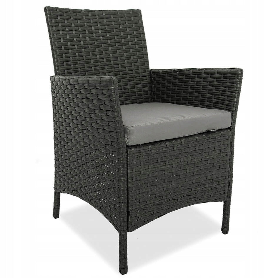 Rattan Garden Furniture Set TABLE 150x90 Chairs Chair x6 Graphite Manufacturer Just Relax