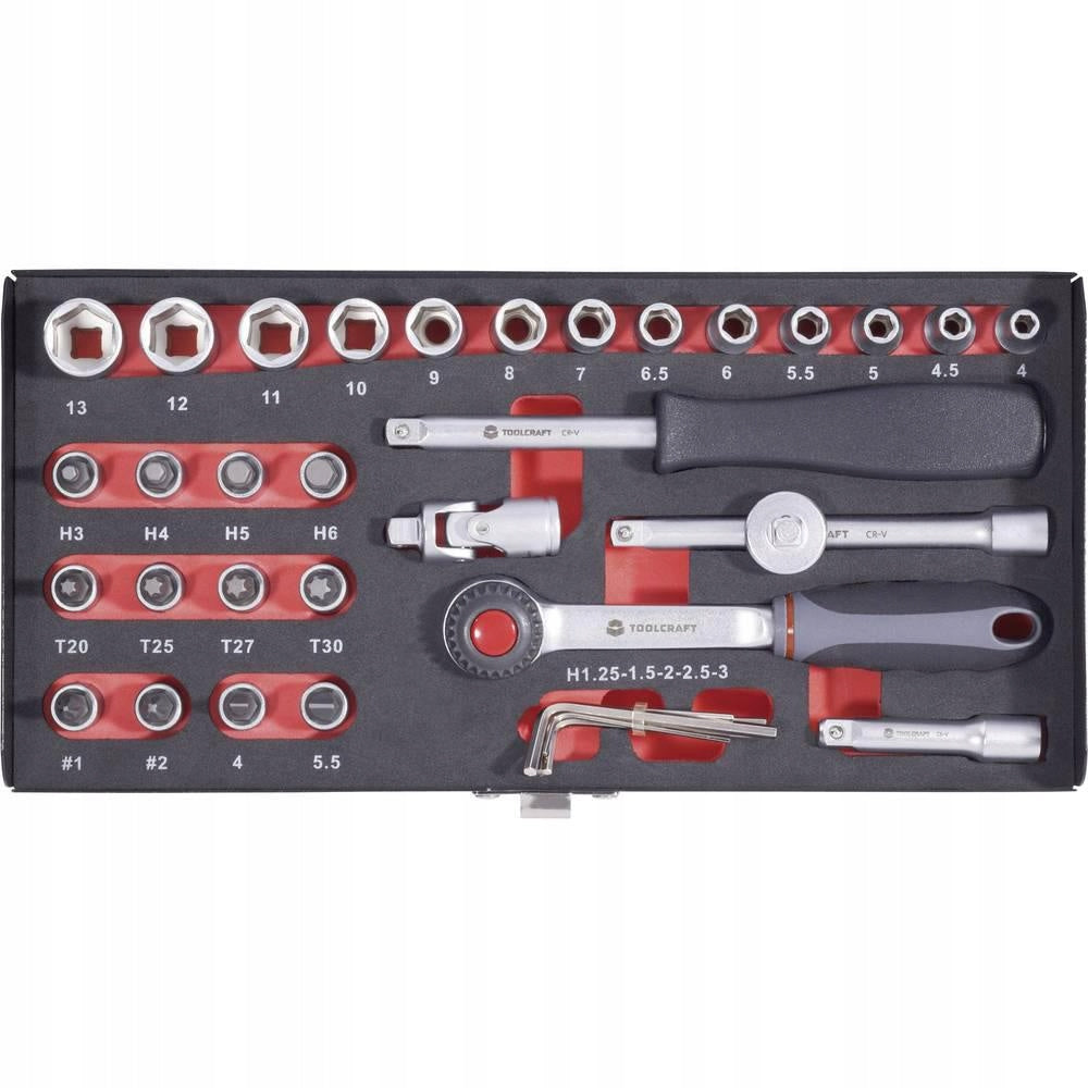 Rattle, screwdriver, caps and bits Toolcraft