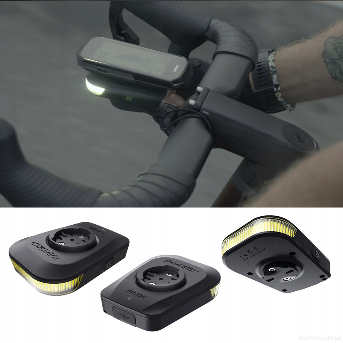 Ravemen FR300ANT+ Lampka Rowerowa Przednia COB Dzienne USB-C IPX6 300lm Brand Ravemen