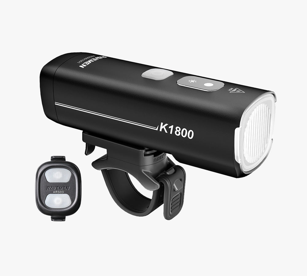 Ravemen K1800 Lampka Rowerowa Przednia LED 1800lm USB-C IPX6 5200mAh Brand Ravemen