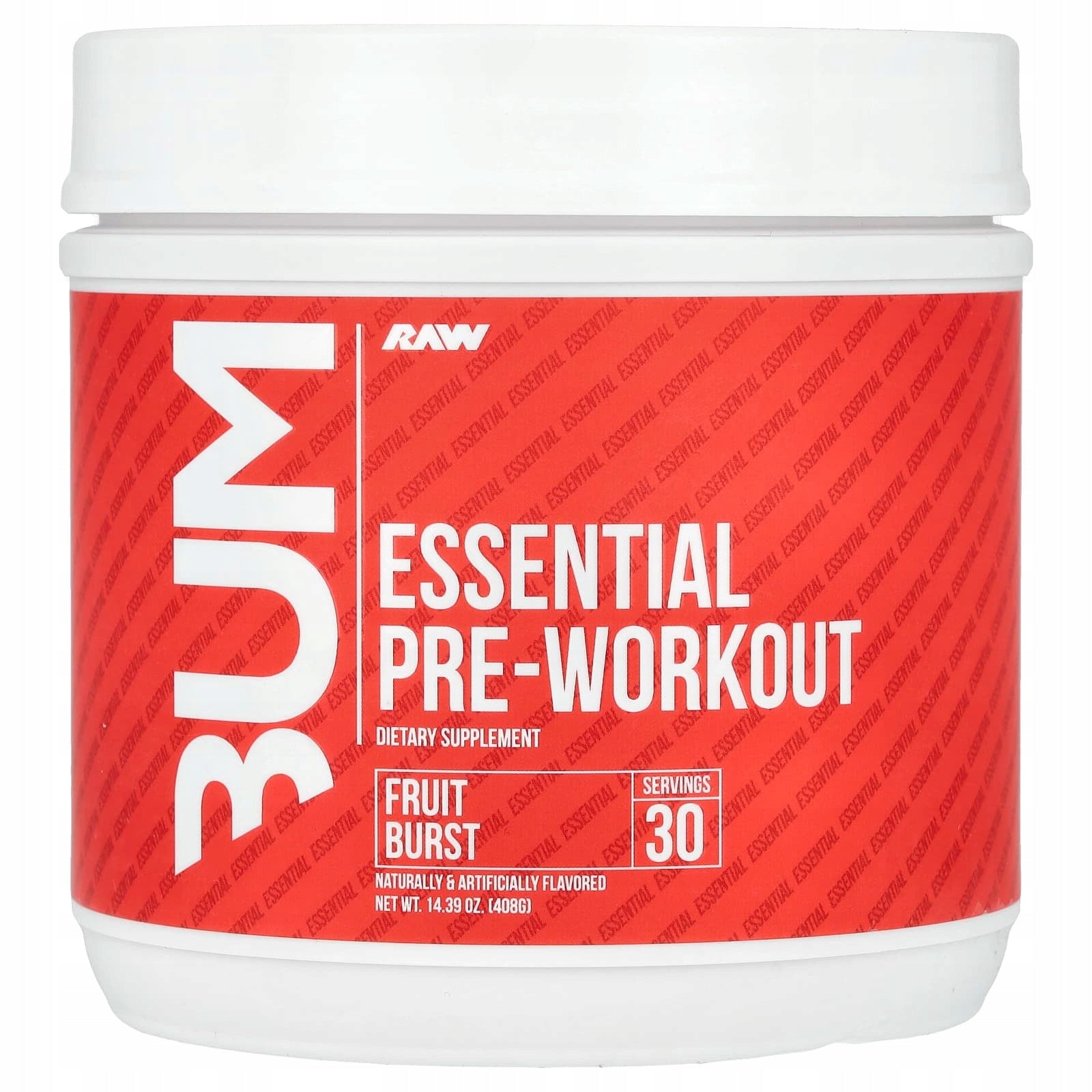 Raw Nutrition Bum Essential Pre-Workout, Fruit Burst, 408g