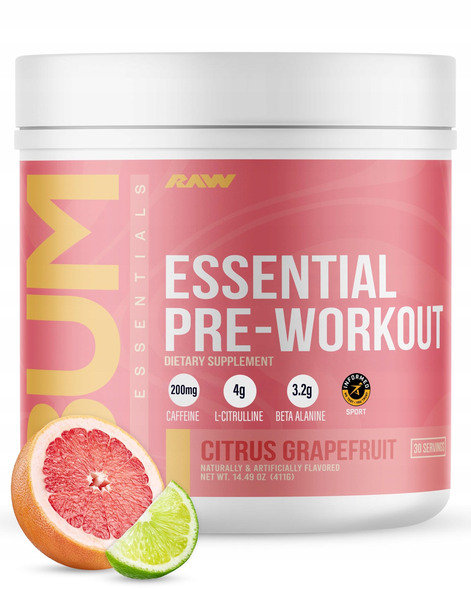 Raw Nutrition CBUM Essential Pre-Workout Grapefruit Pre-Workout 411g