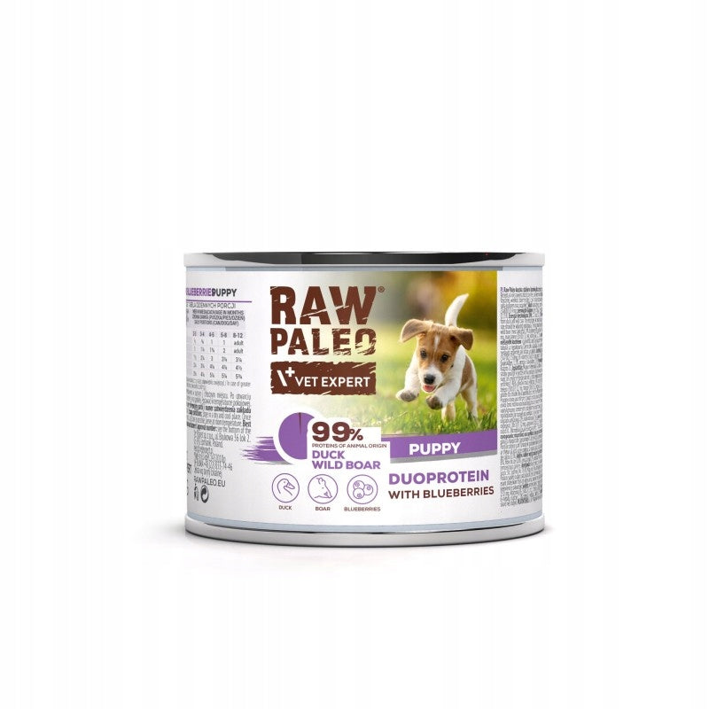 Raw Paleo - Puppy - Duck & Boar - Duoprotein Wet Food - 200g