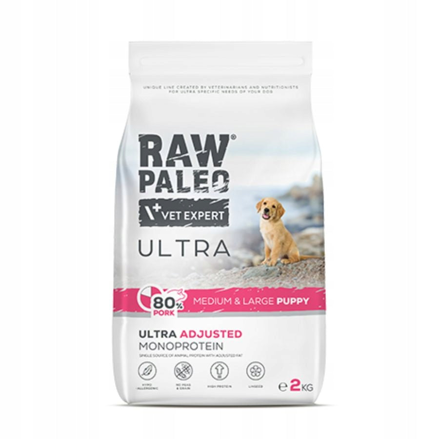 Raw Paleo Ultra Mini puppy food PORK medium large breeds 2kg Brand Raw Paleo