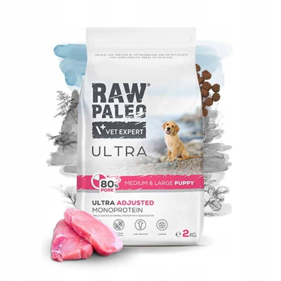 Raw Paleo Ultra Mini puppy food PORK medium large breeds 2kg