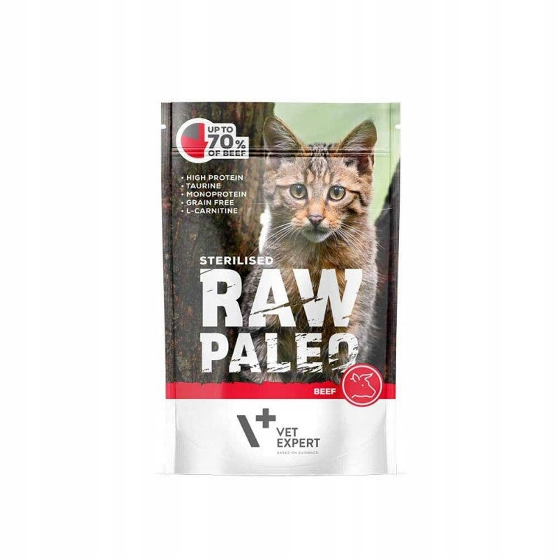 Raw Paleo wet adult cat food Sterilized Beef 100g