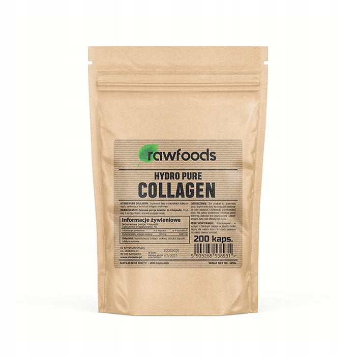 Rawfoods HYDRO PURE COLLAGEN 200 capsules COLLAGEN HYDROLYZED FOR JOINTS
