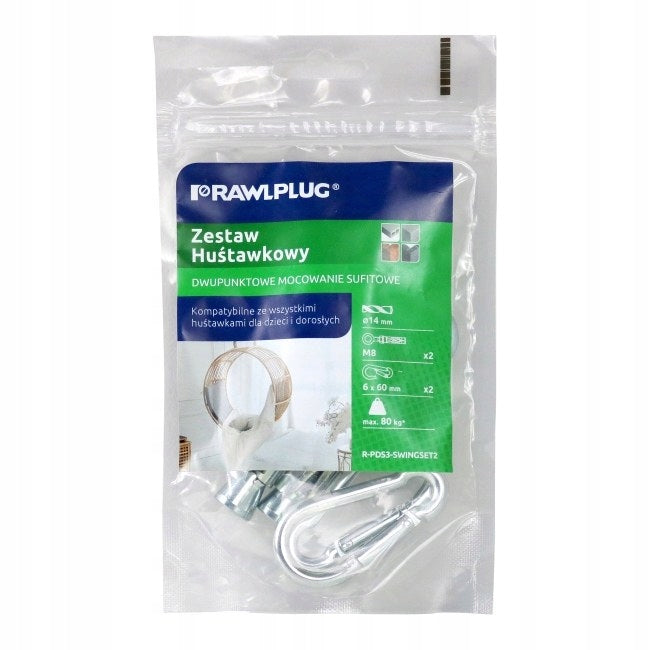 Rawlplug two-point ceiling swing set