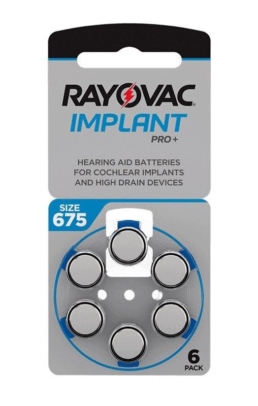 Rayovac Implant PRO+ 675 / PR44 cochlear implant batteries - 6pcs