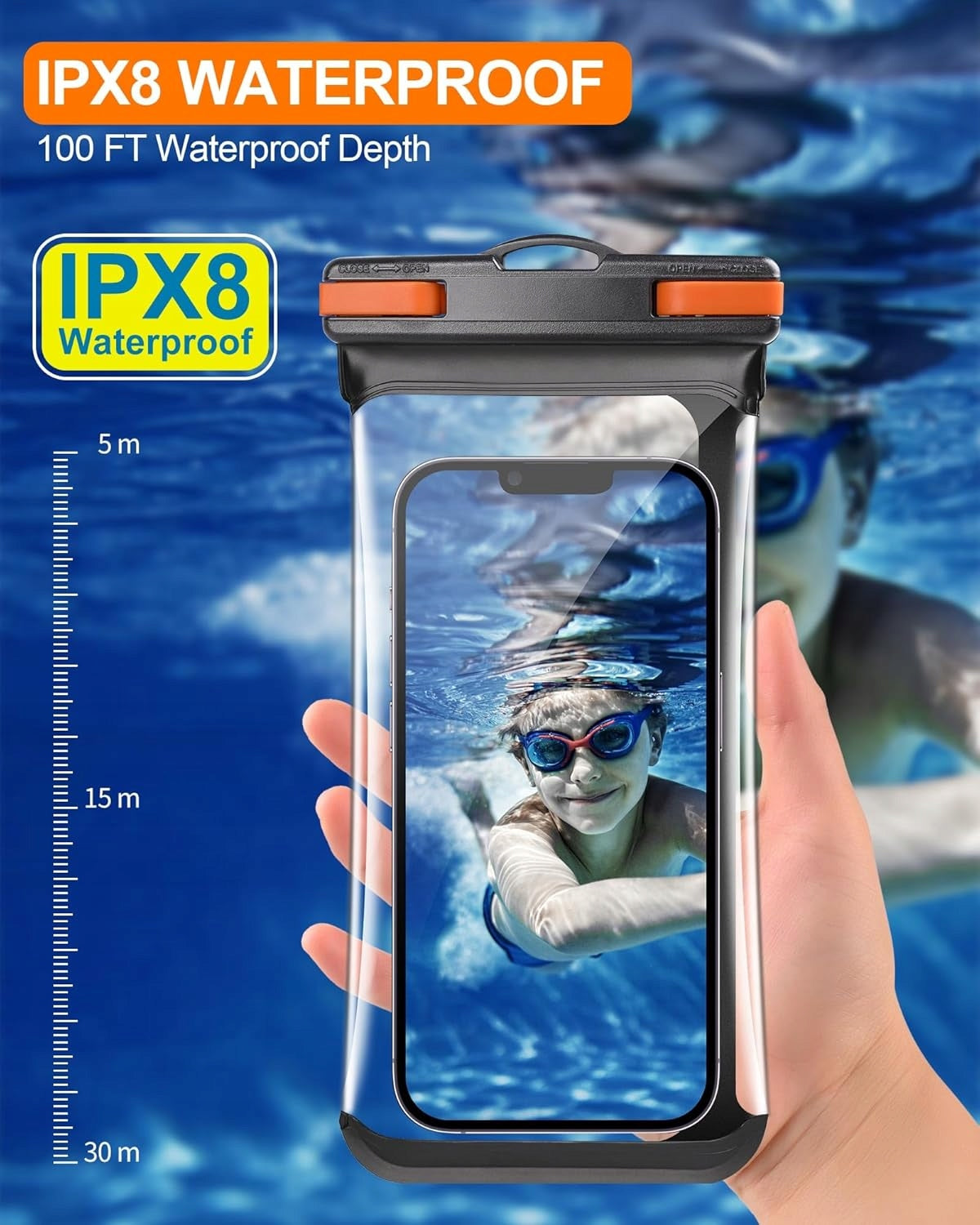 Razobws 3D Waterproof Case 8 Inches IPX8 Waterproof Phone Bag EAN (GTIN) 5905940601902